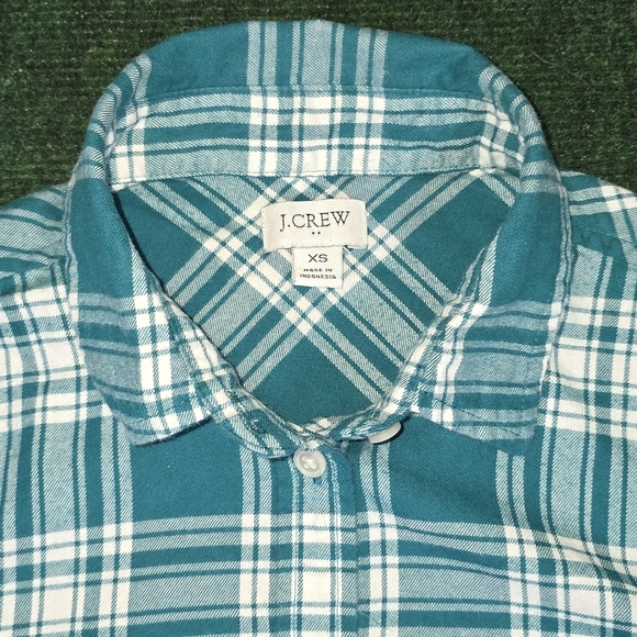J. Crew | 100% Cotton Plaid Lightweight Button Down Womens Blouse SIZE XS - Picture 5 of 16